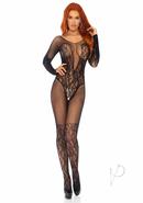 Leg Avenue Vine Lace And Net Long Sleeved Bodystocking -...